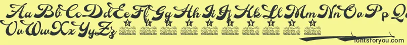 Dinasty Personal Use Font – Black Fonts on Yellow Background
