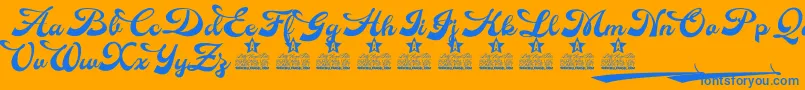 Dinasty Personal Use Font – Blue Fonts on Orange Background