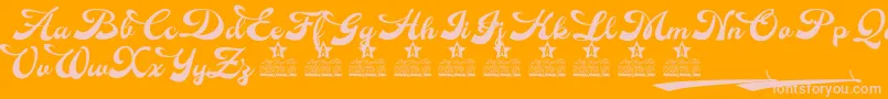 Dinasty Personal Use Font – Pink Fonts on Orange Background