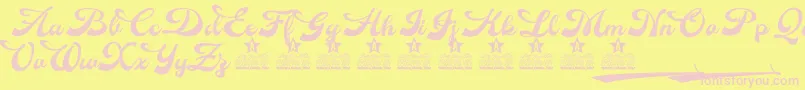 Dinasty Personal Use Font – Pink Fonts on Yellow Background