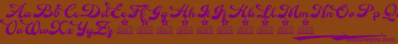 Dinasty Personal Use Font – Purple Fonts on Brown Background