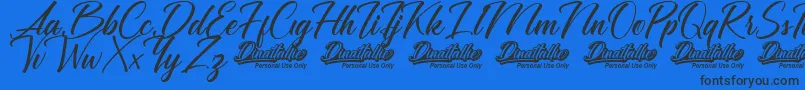 Fonte Dinattallie Personal Use Only – fontes pretas em um fundo azul