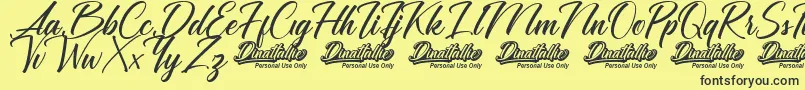 Czcionka Dinattallie Personal Use Only – czarne czcionki na żółtym tle