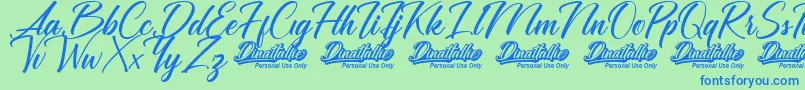 フォントDinattallie Personal Use Only – 青い文字は緑の背景です。