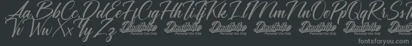 Dinattallie Personal Use Only Font – Gray Fonts on Black Background