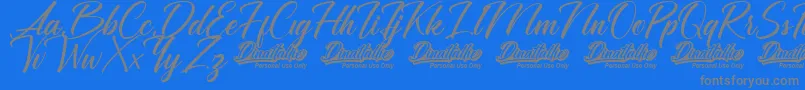 Dinattallie Personal Use Only Font – Gray Fonts on Blue Background