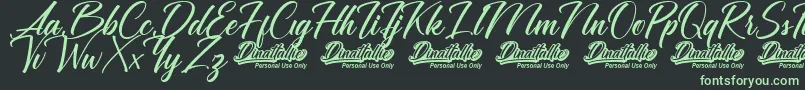 More about Dinattallie Personal Use Only Font Dinattallie Personal Use Only Font – Green Fonts on Black Background