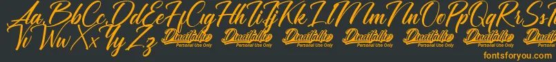 Dinattallie Personal Use Only Font – Orange Fonts on Black Background