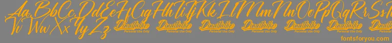 Dinattallie Personal Use Only Font – Orange Fonts on Gray Background