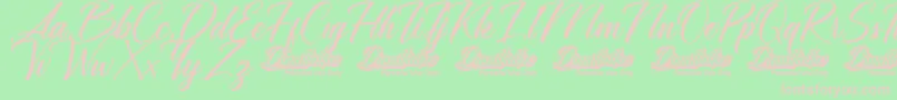 Dinattallie Personal Use Only Font – Pink Fonts on Green Background