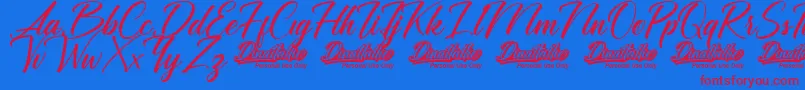 Dinattallie Personal Use Only Font – Red Fonts on Blue Background