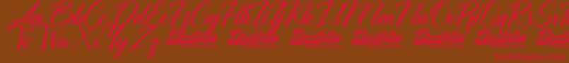 Dinattallie Personal Use Only Font – Red Fonts on Brown Background