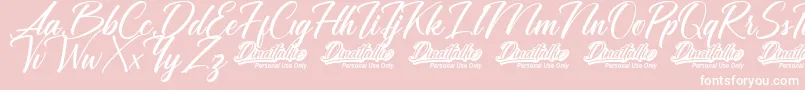 Dinattallie Personal Use Only Font – White Fonts on Pink Background