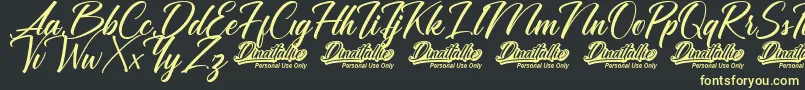 Dinattallie Personal Use Only Font – Yellow Fonts on Black Background