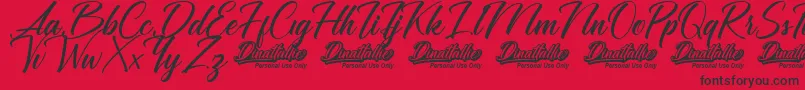 Fonte Dinattallie Personal Use Only – fontes pretas em um fundo vermelho