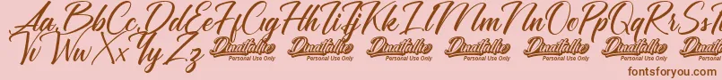 Fonte Dinattallie Personal Use Only – fontes marrons em um fundo rosa