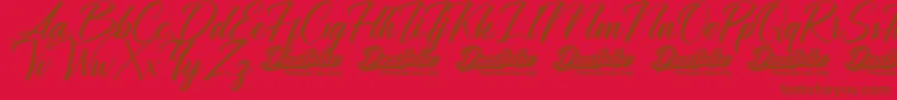 Dinattallie Personal Use Only Font – Brown Fonts on Red Background