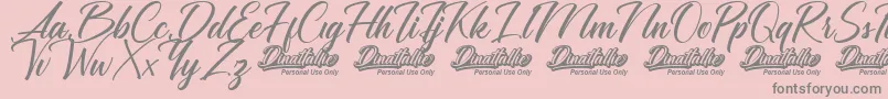 Dinattallie Personal Use Only Font – Gray Fonts on Pink Background