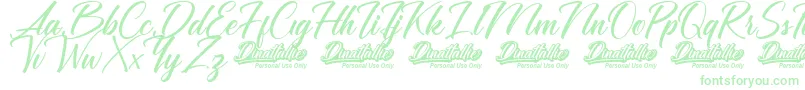 Dinattallie Personal Use Only Font – Green Fonts on White Background