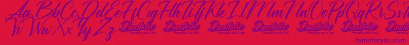 Dinattallie Personal Use Only Font – Purple Fonts on Red Background