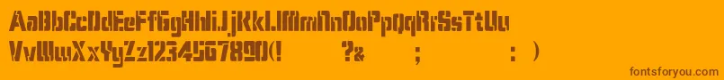 KarenStencilDker Font – Brown Fonts on Orange Background