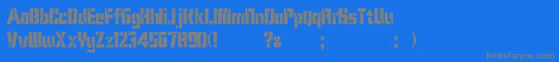 KarenStencilDker Font – Gray Fonts on Blue Background