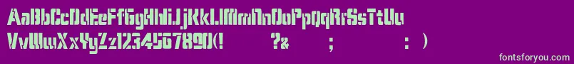 KarenStencilDker Font – Green Fonts on Purple Background