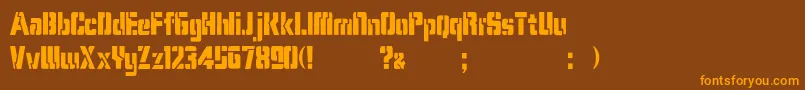 KarenStencilDker Font – Orange Fonts on Brown Background
