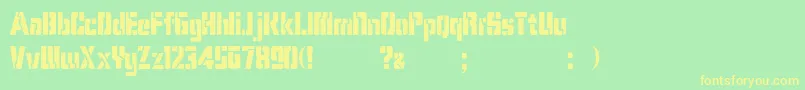 KarenStencilDker Font – Yellow Fonts on Green Background