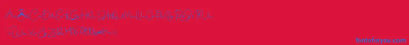 Dinda-fontti – siniset fontit punaisella taustalla