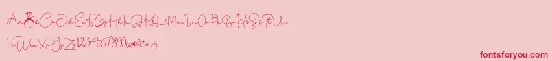 Dinda Font – Red Fonts on Pink Background