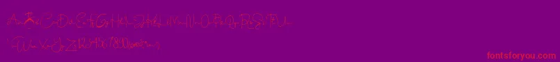 Dinda-Schriftart – Rote Schriften auf violettem Hintergrund