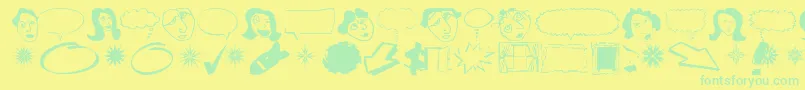 フォントDINGB    – 黄色い背景に緑の文字