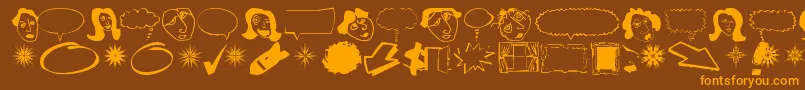 DINGB    Font – Orange Fonts on Brown Background