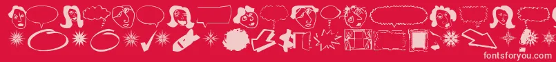 DINGB    Font – Pink Fonts on Red Background