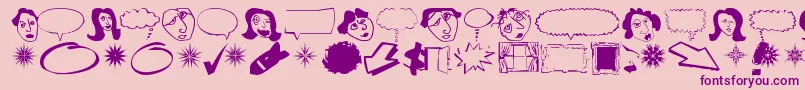 DINGB   -fontti – violetit fontit vaaleanpunaisella taustalla