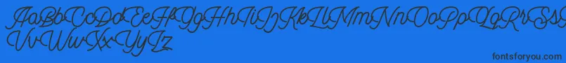 Шрифт Dingbod script FREE – чёрные шрифты на синем фоне