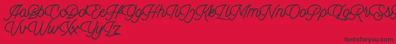 Dingbod script FREE Font – Black Fonts on Red Background