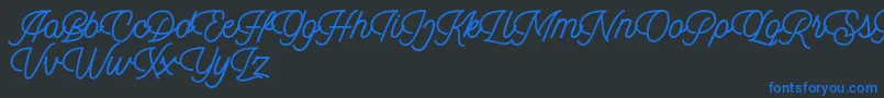 Шрифт Dingbod script FREE – синие шрифты на чёрном фоне