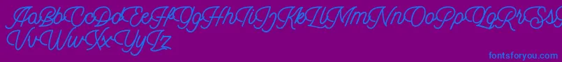 Dingbod script FREE Font – Blue Fonts on Purple Background