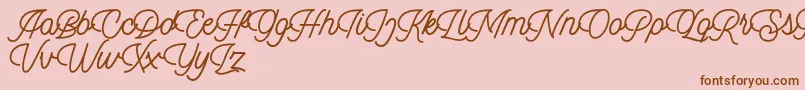 Dingbod script FREE Font – Brown Fonts on Pink Background