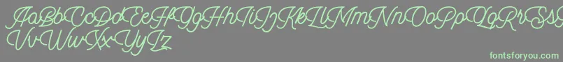 Dingbod script FREE Font – Green Fonts on Gray Background