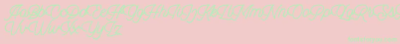 フォントDingbod script FREE – ピンクの背景に緑の文字
