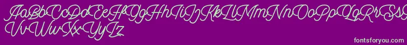 Dingbod script FREE-Schriftart – Grüne Schriften auf violettem Hintergrund