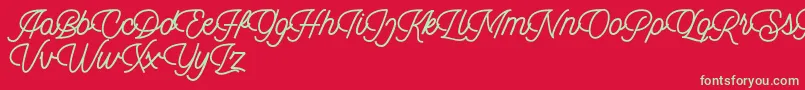 Dingbod script FREE Font – Green Fonts on Red Background