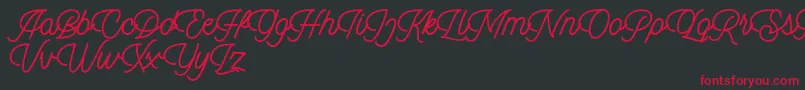 フォントDingbod script FREE – 黒い背景に赤い文字