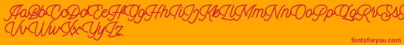 Шрифт Dingbod script FREE – красные шрифты на оранжевом фоне