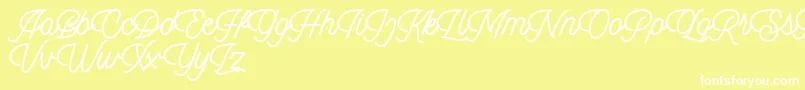 フォントDingbod script FREE – 黄色い背景に白い文字