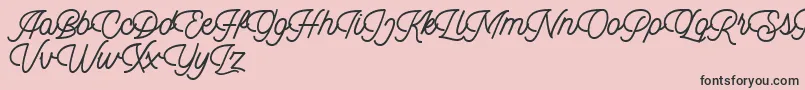 Fonte Dingbod script FREE – fontes pretas em um fundo rosa