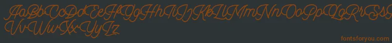 Dingbod script FREE-fontti – ruskeat fontit mustalla taustalla